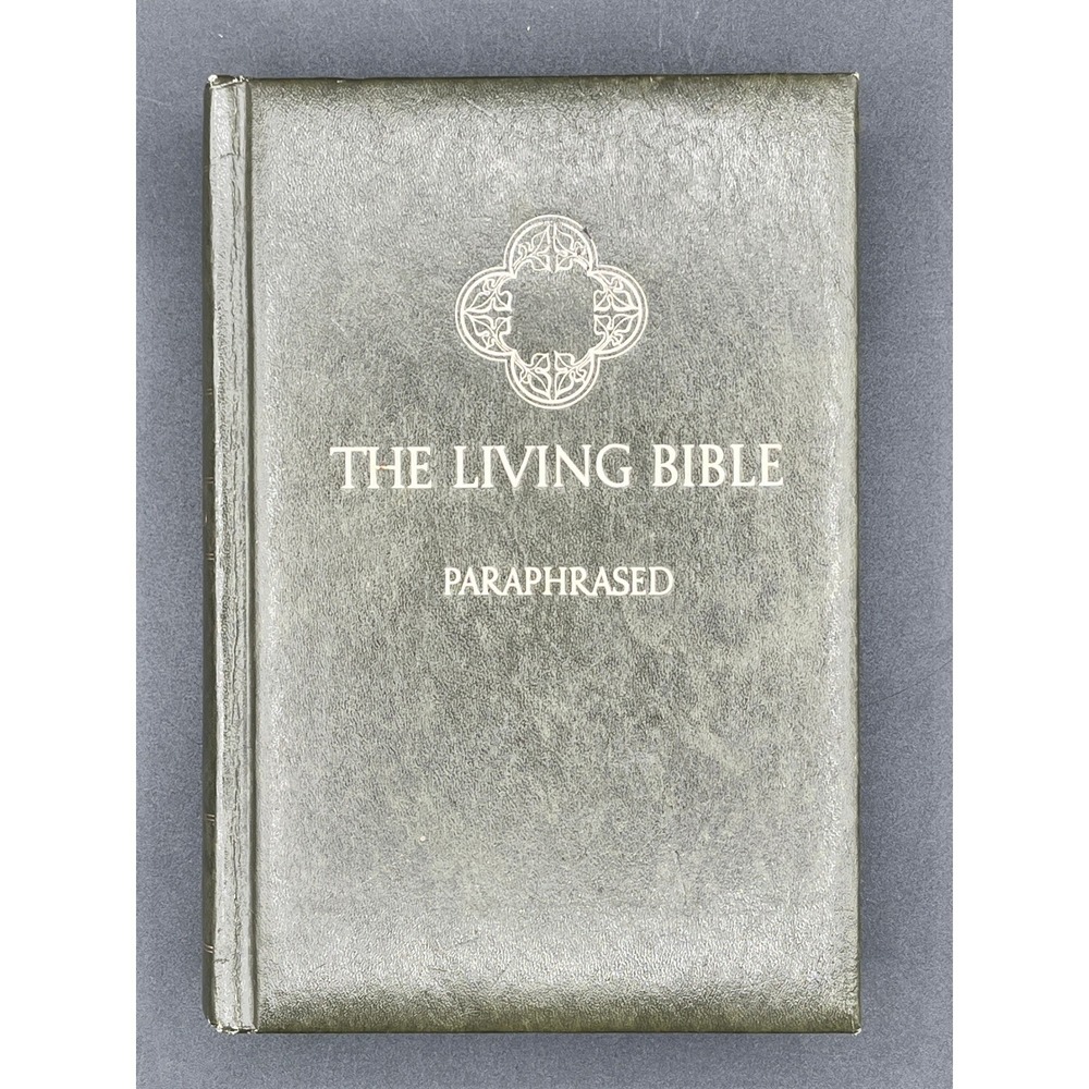 Vtg 1971 The Living Bible Paraphrased Tyndale Green Hardcover Annotated Notes
